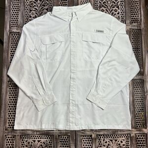 Habit Button Shirt Mens 3XL white Long Sleeve Vented UPF Fishing Hiking Outdoor